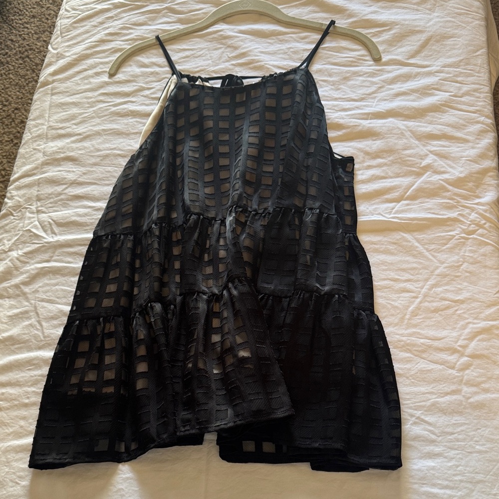 HD in Paris Black and Cream Sheer Top
Anthropologie